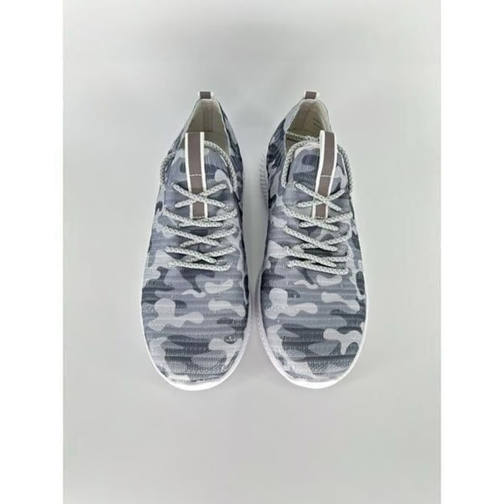 Urban Sport by J/Slides Camo Knit Sneakers 6 Grey White Low Top Trainers - Picture 2 of 3